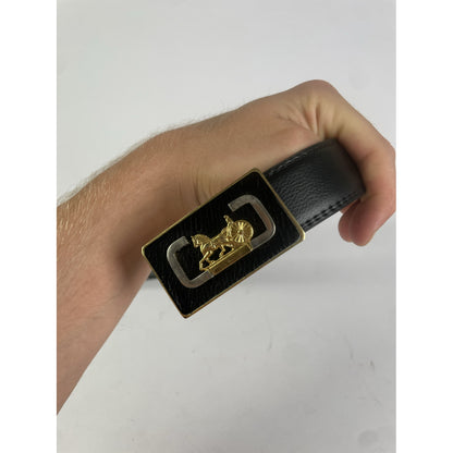 Celine Triomphe Black Leather Belt image 4