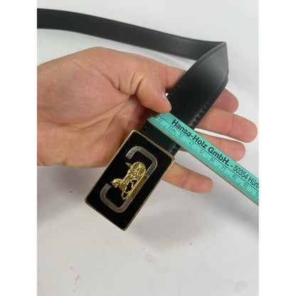 Celine Triomphe Black Leather Belt image 5