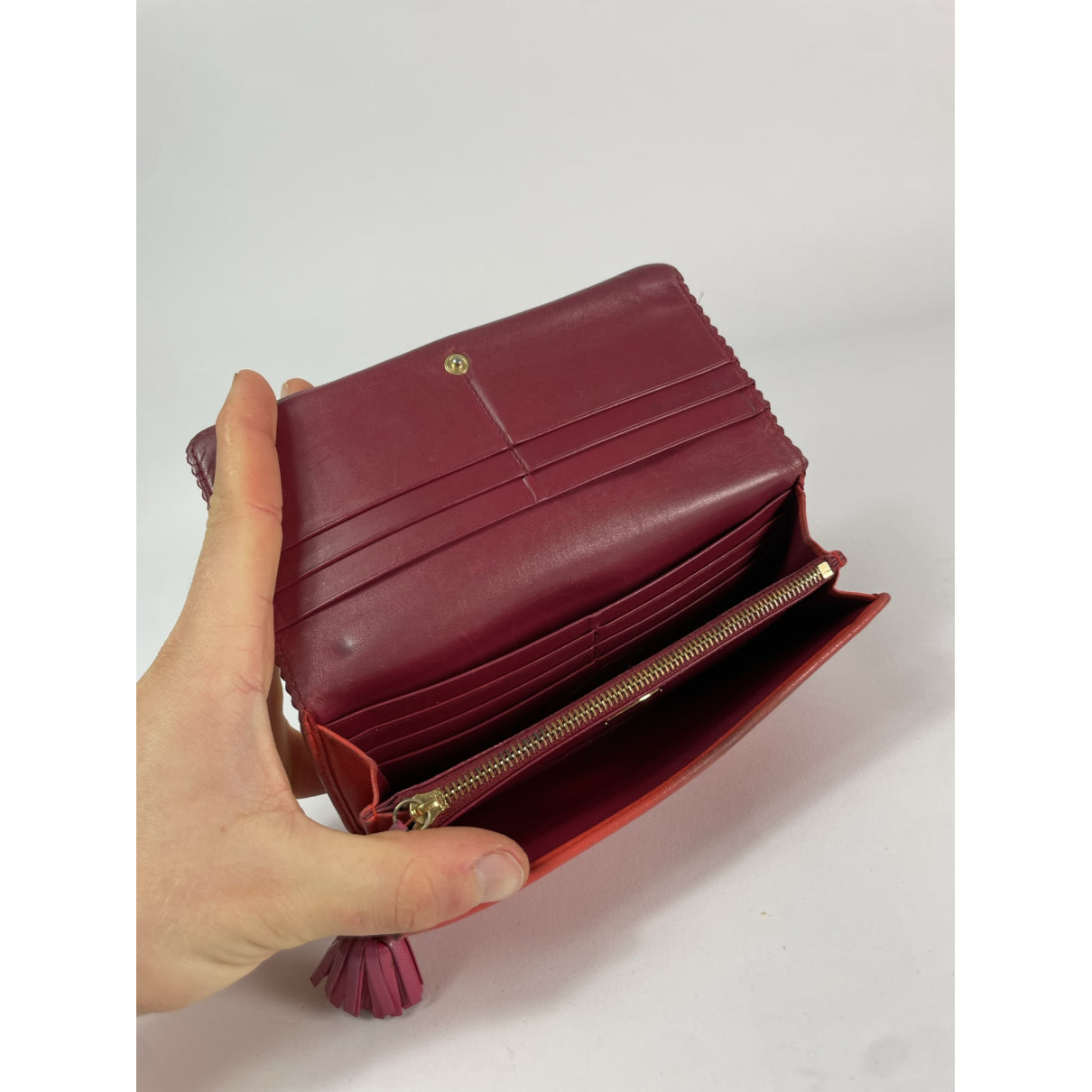 Loewe Puzzle Red Leather Wallet image 4