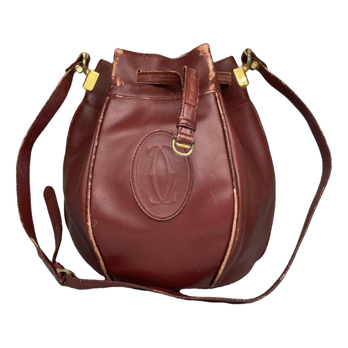 Cartier Seau Burgundy Leather Handbag image 1