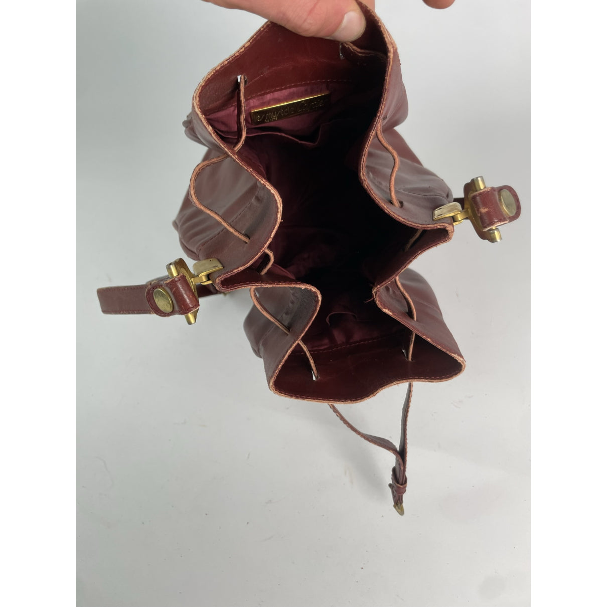 Cartier Seau Burgundy Leather Handbag image 3