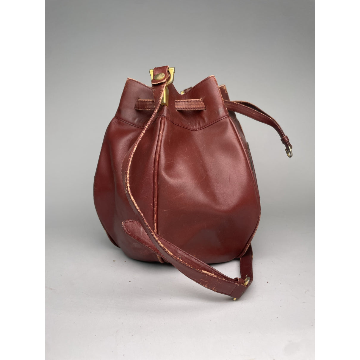 Cartier Seau Burgundy Leather Handbag image 5