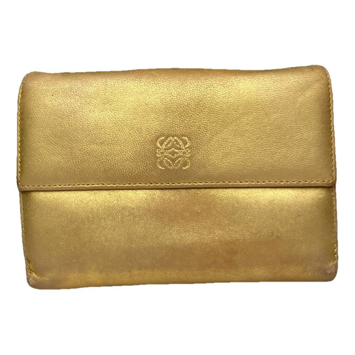Loewe Gold Leather Wallet image 1