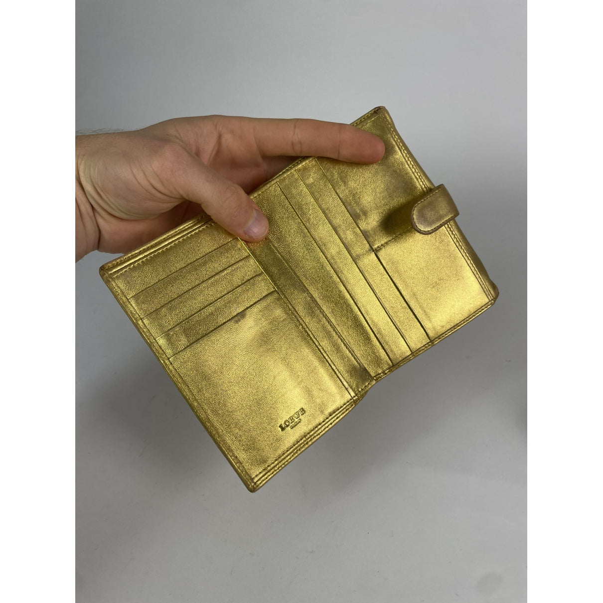 Loewe Gold Leather Wallet image 4