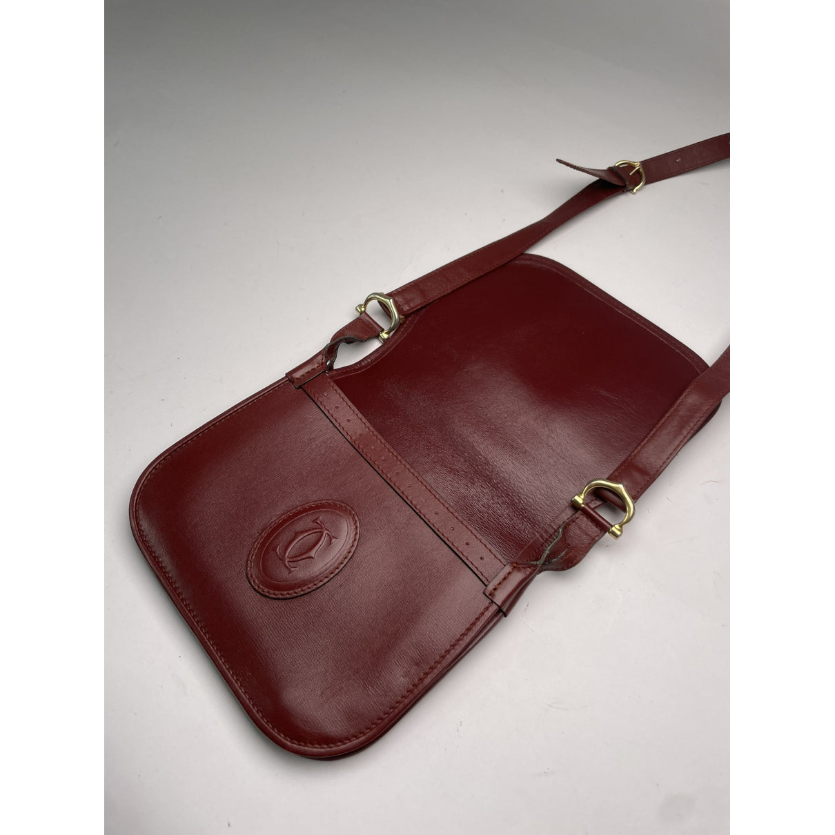 Cartier Burgundy Leather Handbag image 2