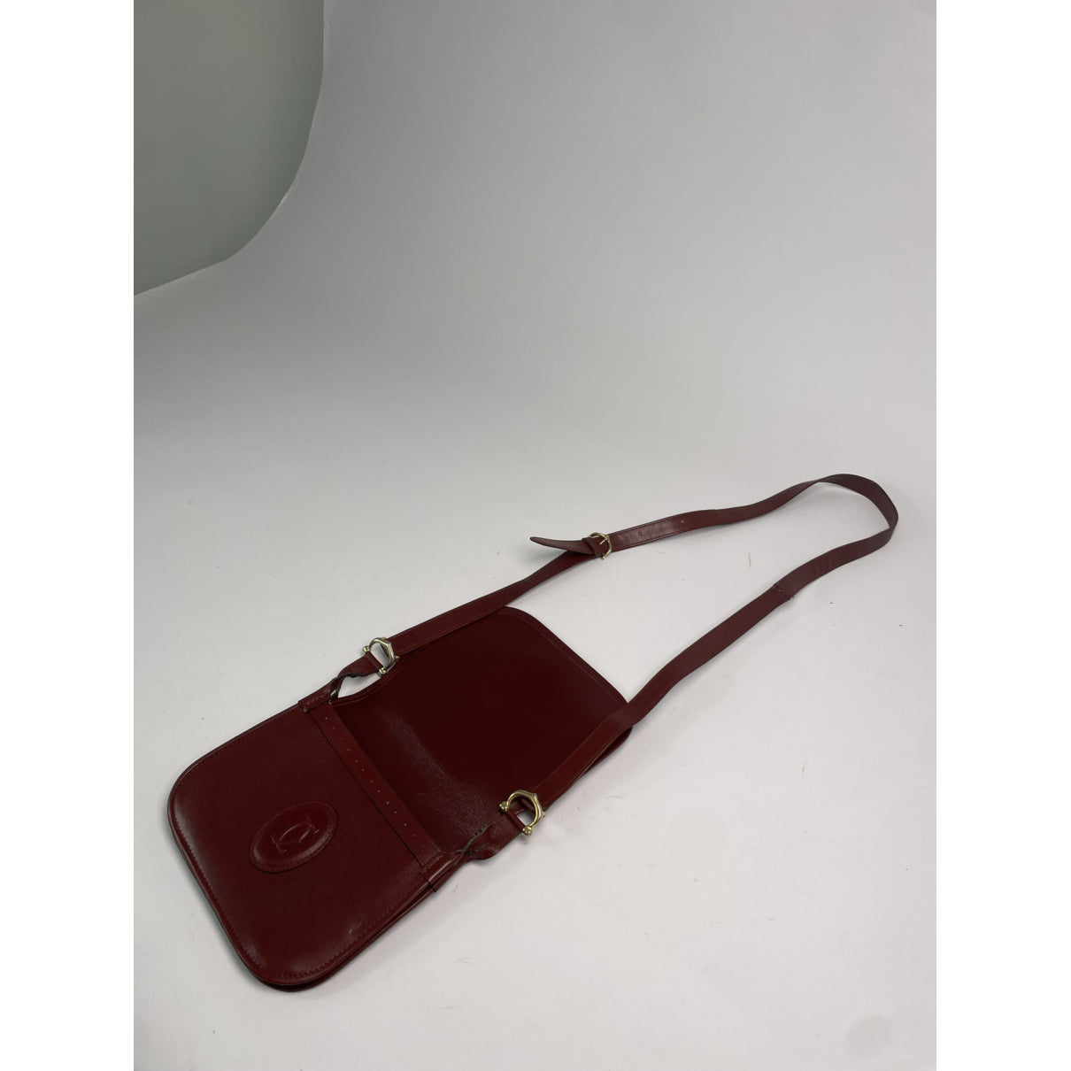 Cartier Burgundy Leather Handbag image 4