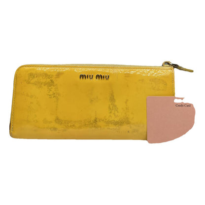 Miu Miu Yellow Patent Leather Wallet image 1