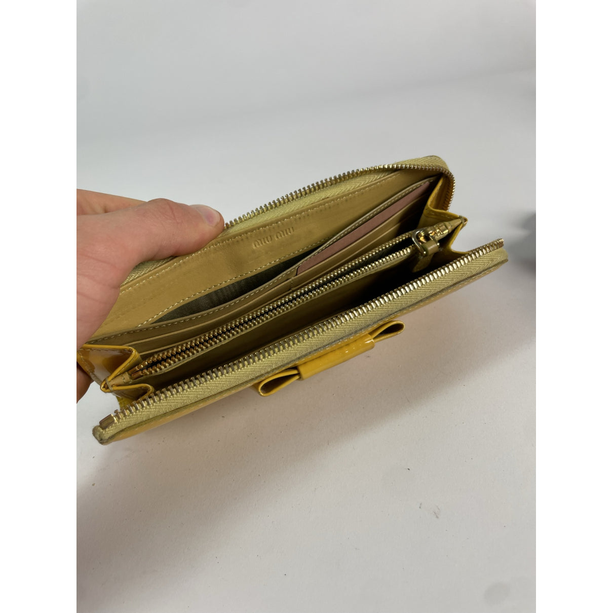 Miu Miu Yellow Patent Leather Wallet image 2