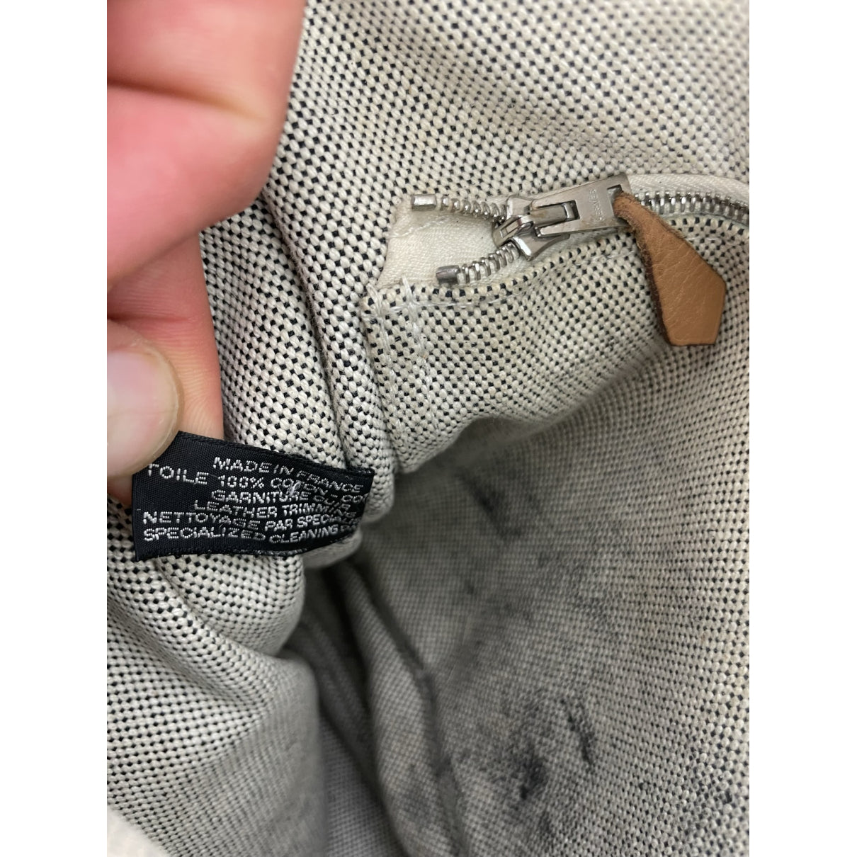 Hermès White Cotton Handbag image 4