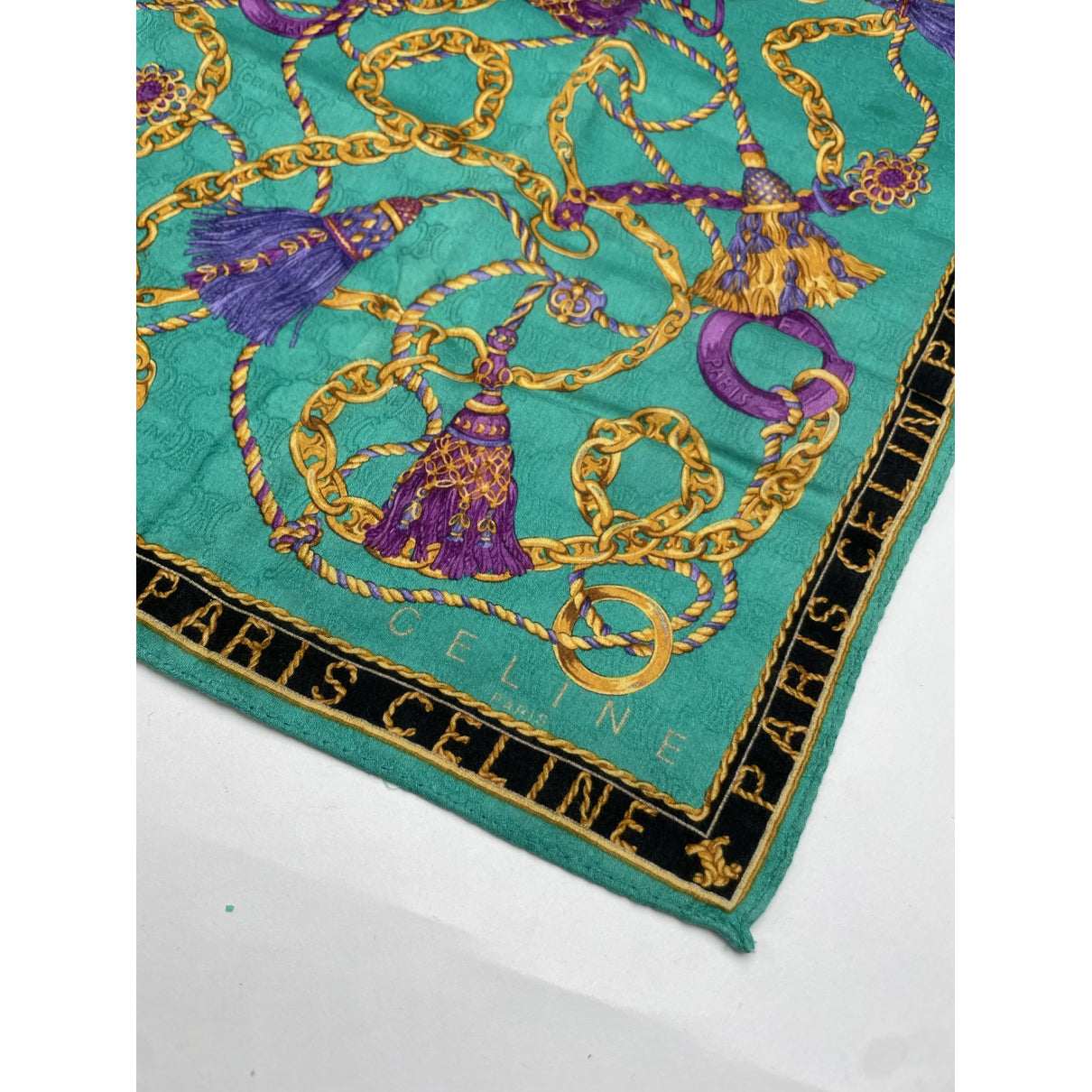 Celine Green Silk Scarf image 2