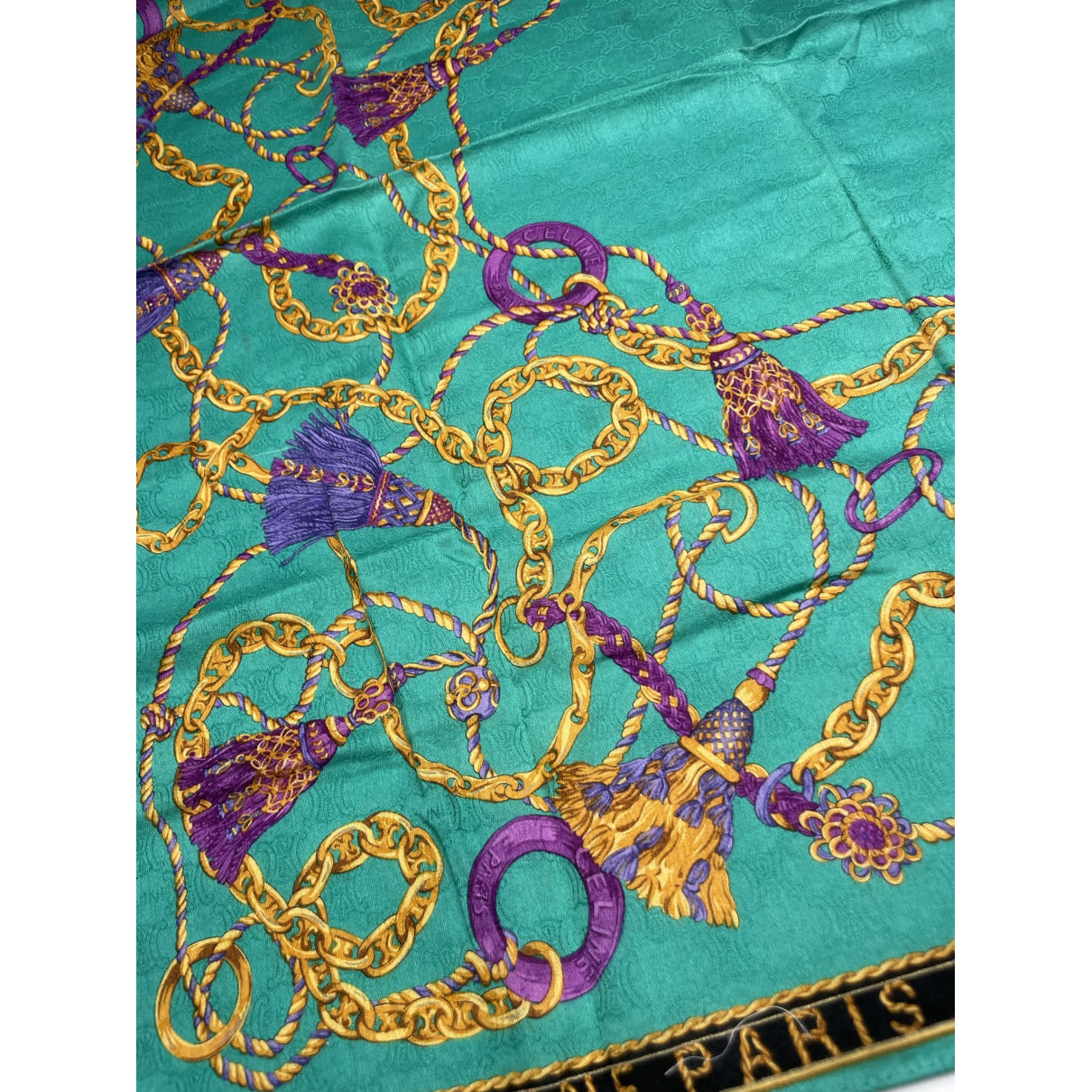 Celine Green Silk Scarf image 3