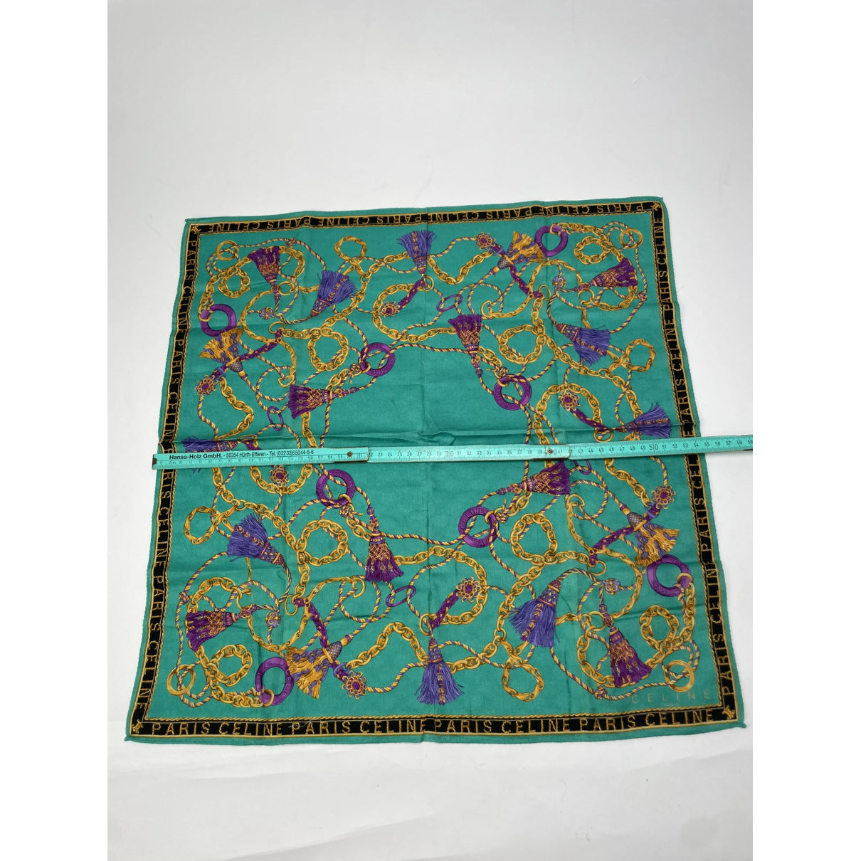 Celine Green Silk Scarf image 5