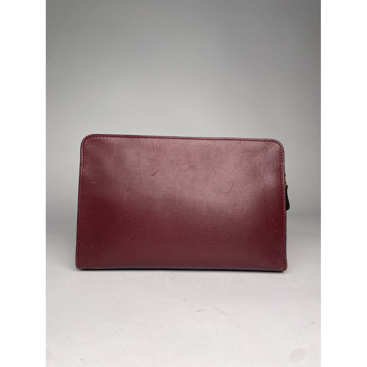 Cartier Burgundy Leather Clutch Bag image 3