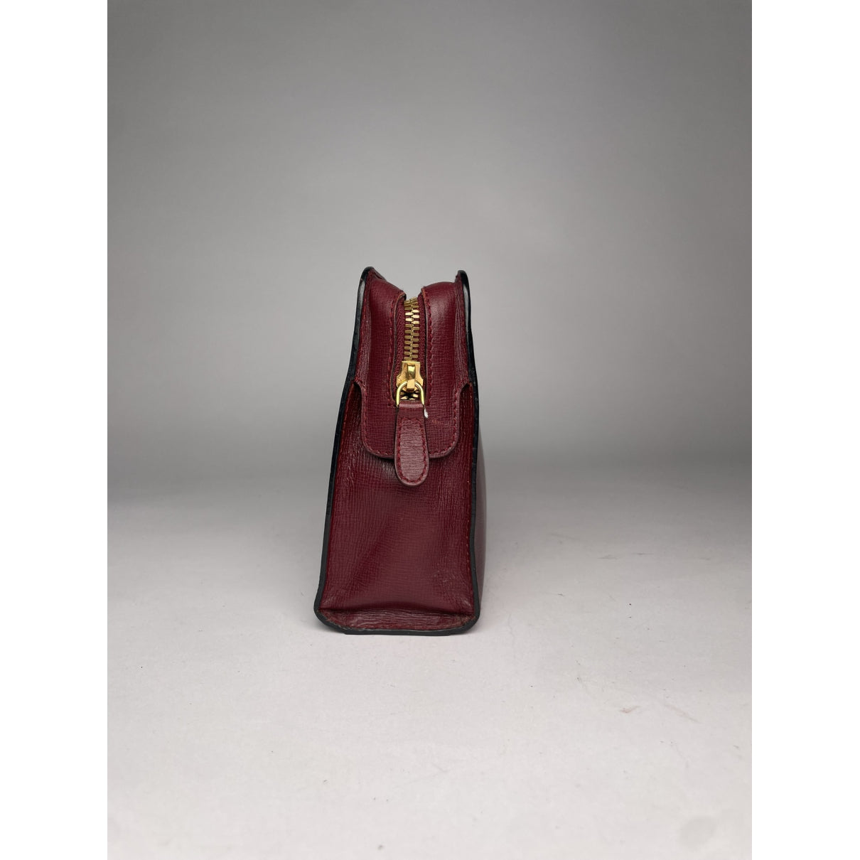 Cartier Burgundy Leather Clutch Bag image 4