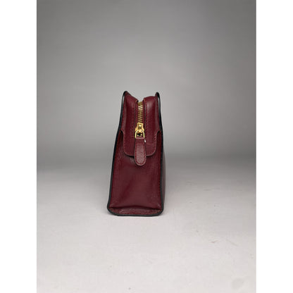 Cartier Burgundy Leather Clutch Bag image 4