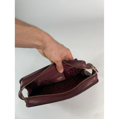 Cartier Burgundy Leather Clutch Bag image 5