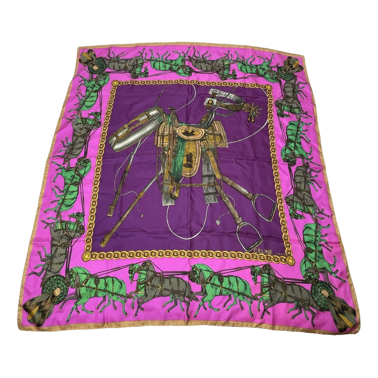Celine Purple Silk Scarf image 1