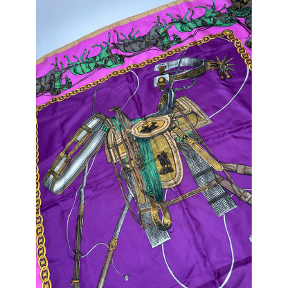 Celine Purple Silk Scarf image 3