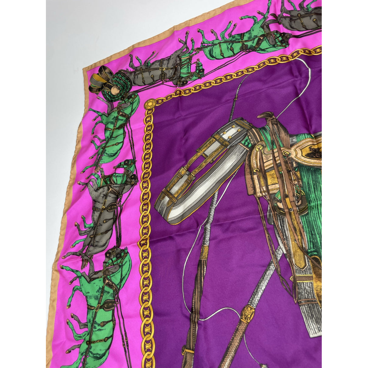 Celine Purple Silk Scarf image 4