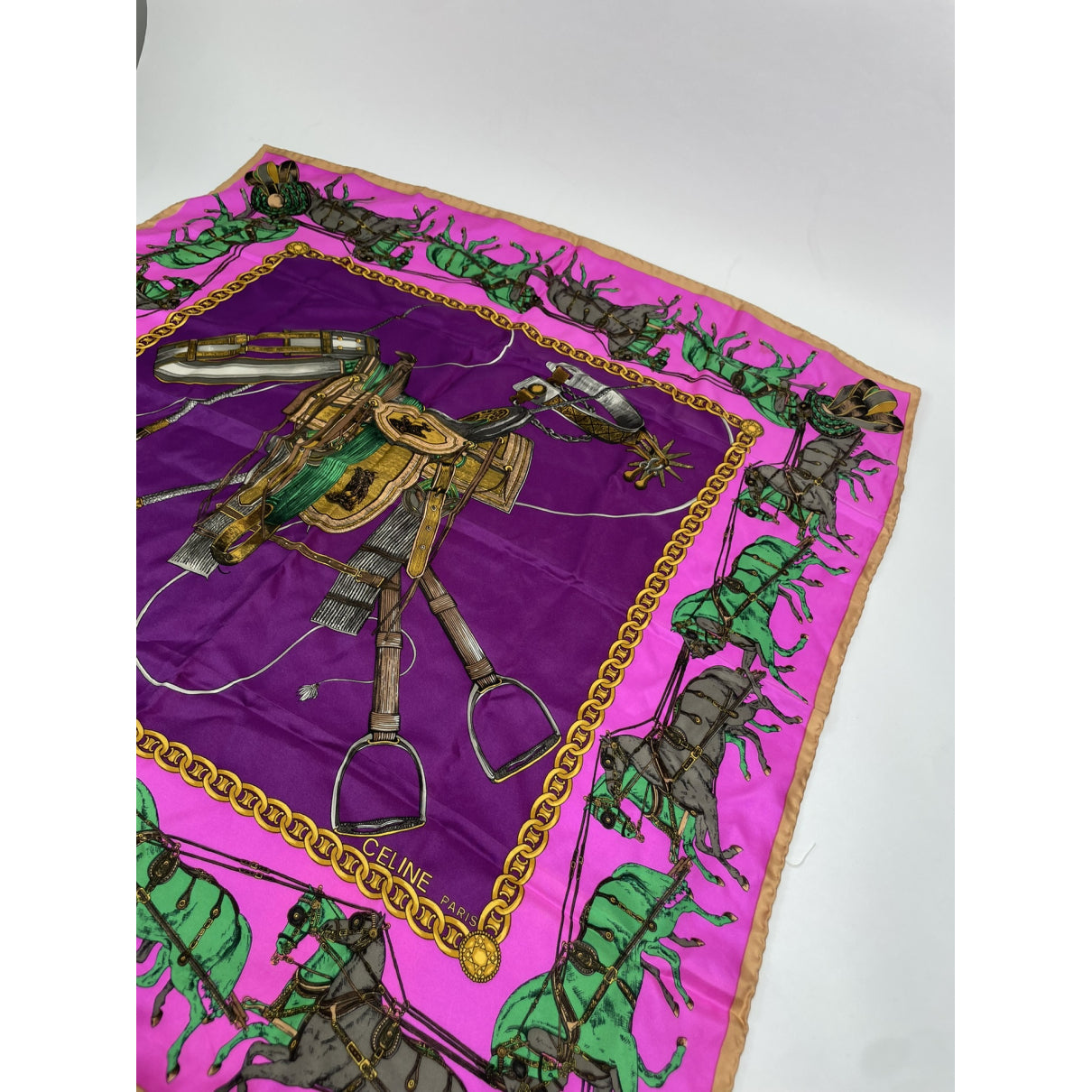 Celine Purple Silk Scarf image 5