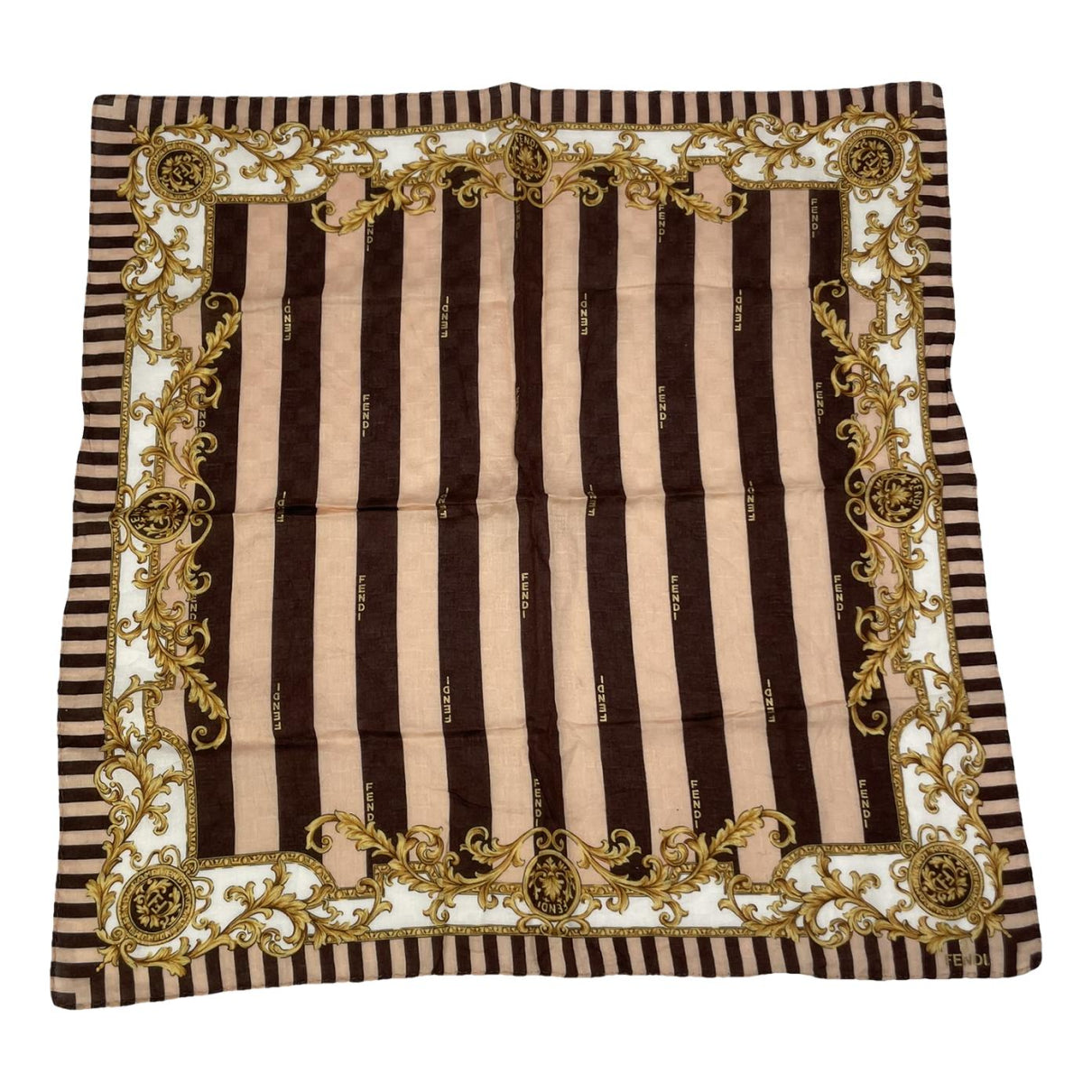 Fendi Brown Silk Scarf image 1