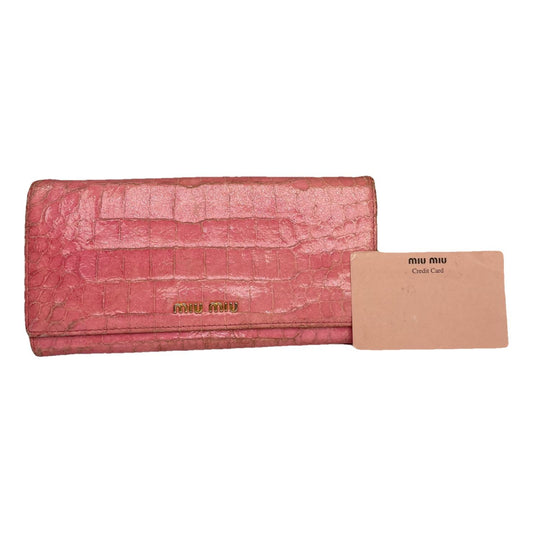 Miu Miu Pink Leather Wallet image 1