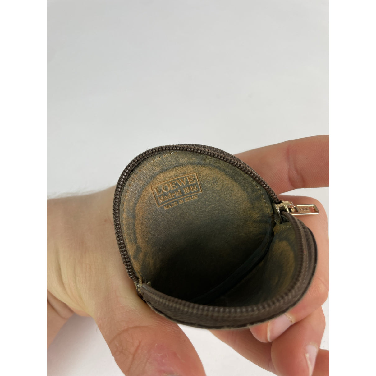 Loewe Khaki Leather Purse image 3