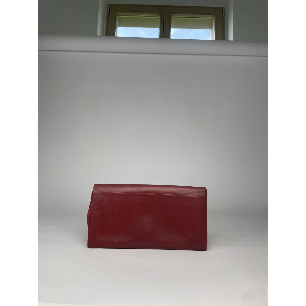 Cartier Burgundy Leather Clutch Bag image 2