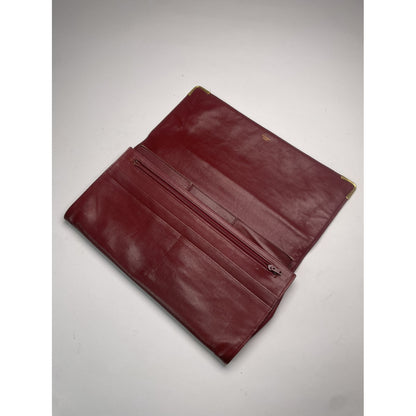 Cartier Burgundy Leather Clutch Bag image 3