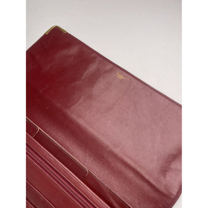 Cartier Burgundy Leather Clutch Bag image 4