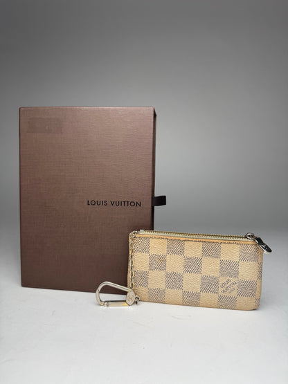 Vintage Louis Vuitton Keychain Card Holder Damier White