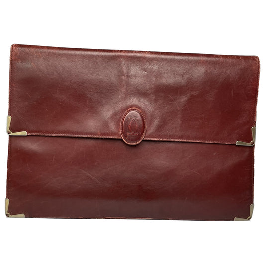 Cartier Burgundy Leather Clutch Bag image 1