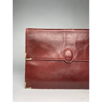 Cartier Burgundy Leather Clutch Bag image 3