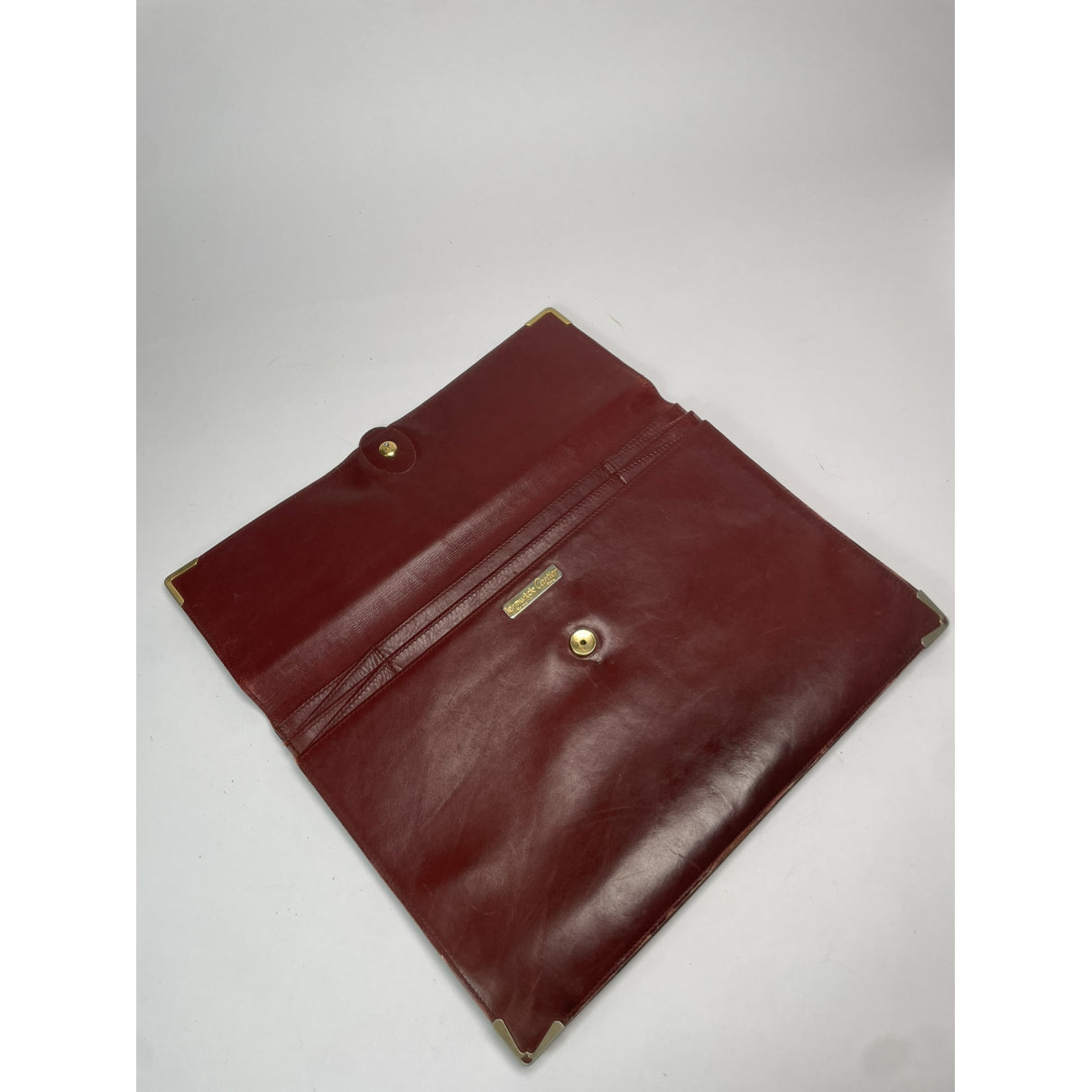 Cartier Burgundy Leather Clutch Bag image 5