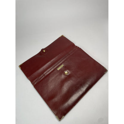 Cartier Burgundy Leather Clutch Bag image 5