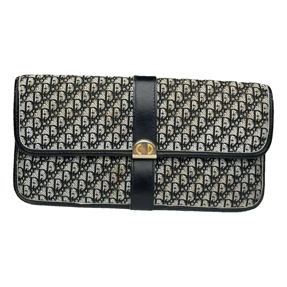 Dior 30 Montaigne Flap Chain East West Black Cotton Handbag image 1