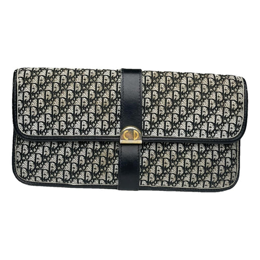 Dior 30 Montaigne Flap Chain East West Black Cotton Handbag image 1