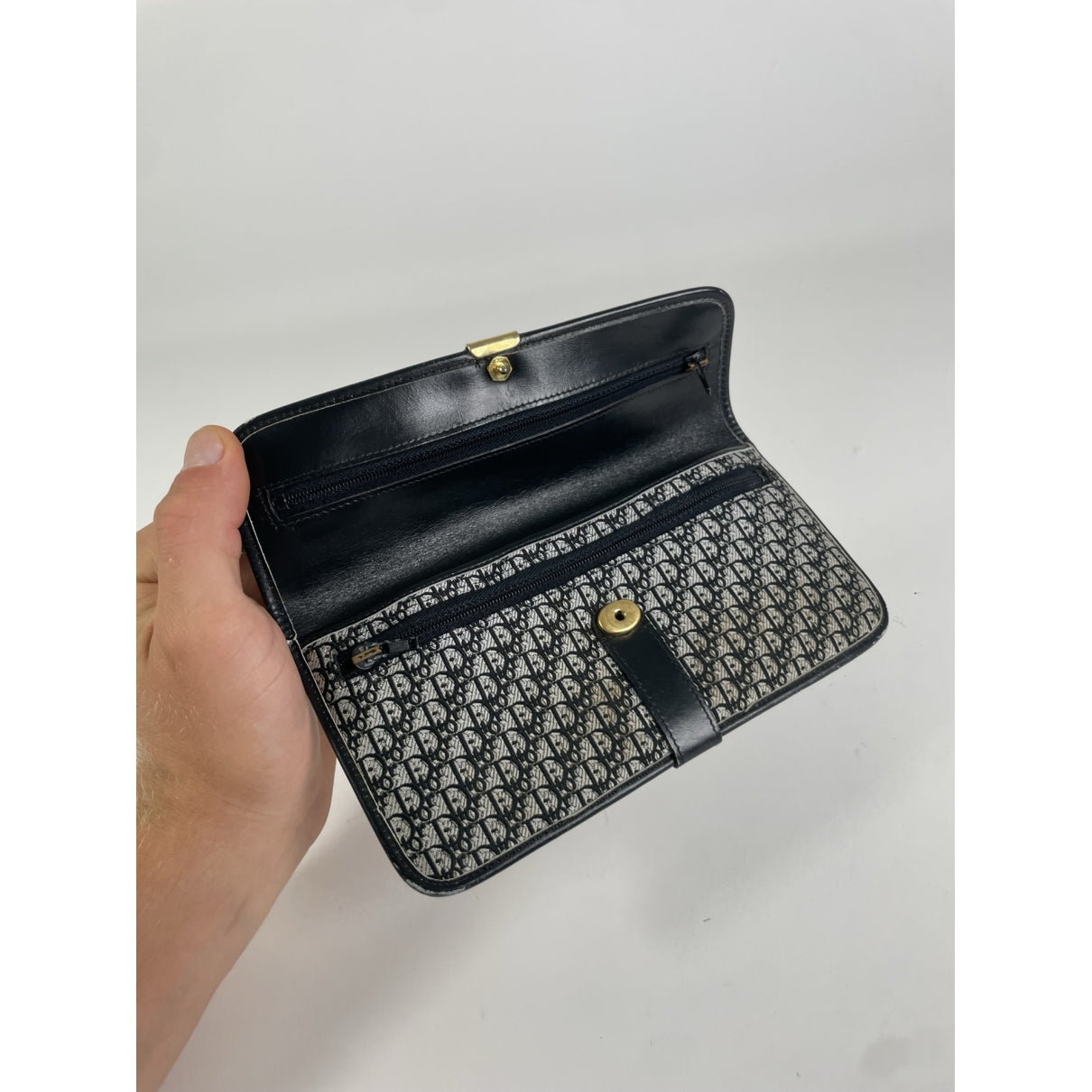 Dior 30 Montaigne Flap Chain East West Black Cotton Handbag image 3