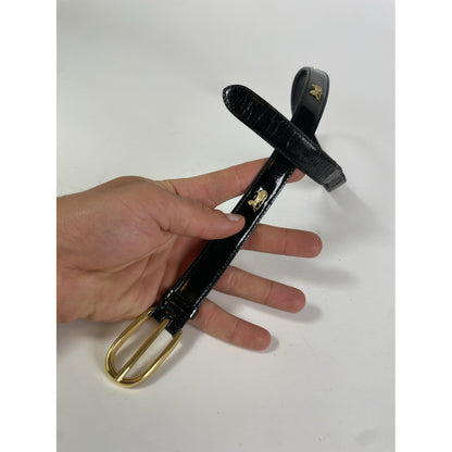 Celine Triomphe Black Patent Leather Belt image 2