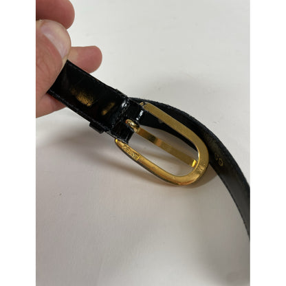 Celine Triomphe Black Patent Leather Belt image 3