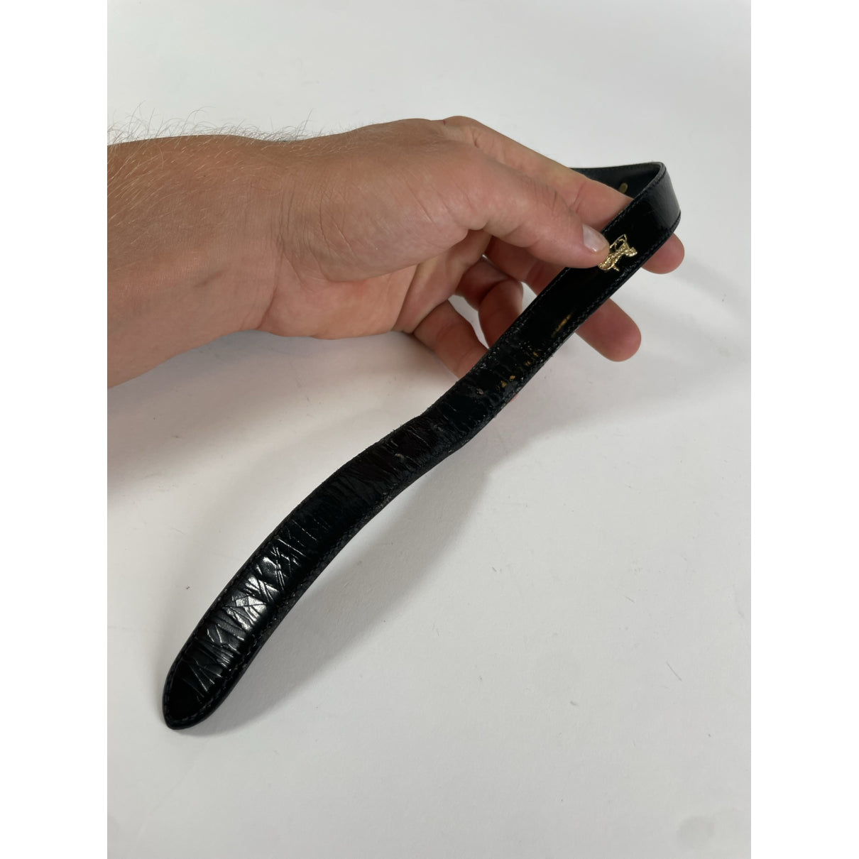 Celine Triomphe Black Patent Leather Belt image 4