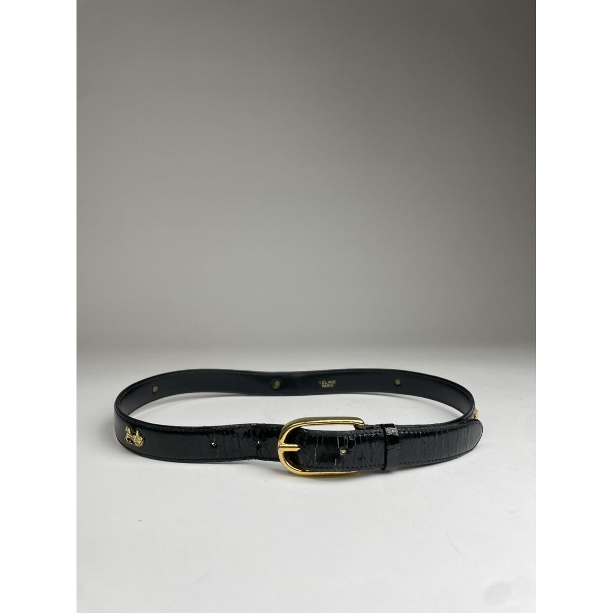 Celine Triomphe Black Patent Leather Belt image 5