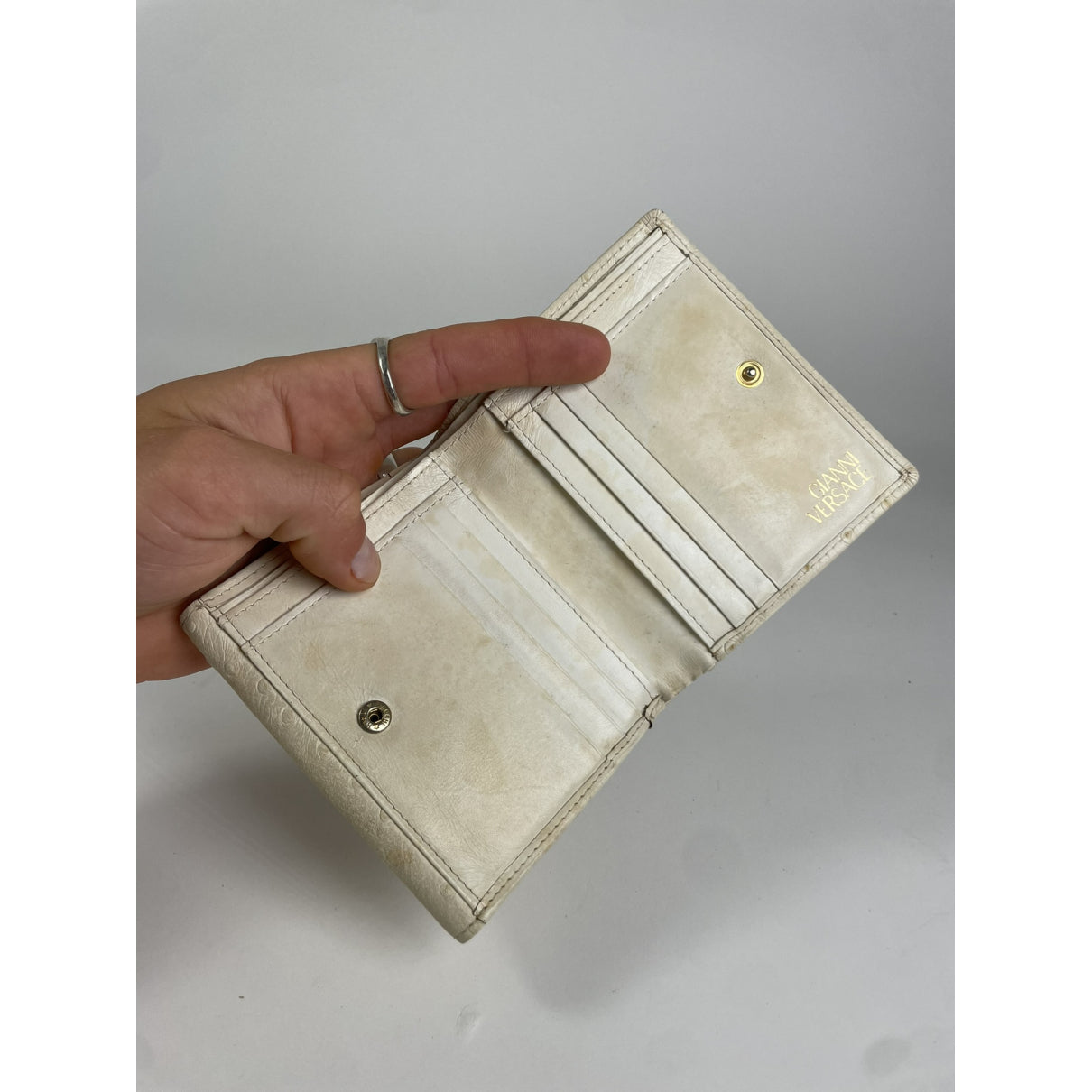 Gianni Versace White Leather Wallet image 4