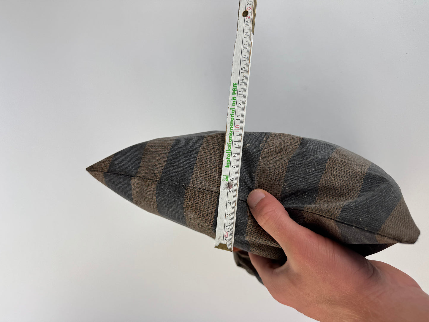 Vintage Fendi Roma Striped Leather Pouch / Bag brown striped