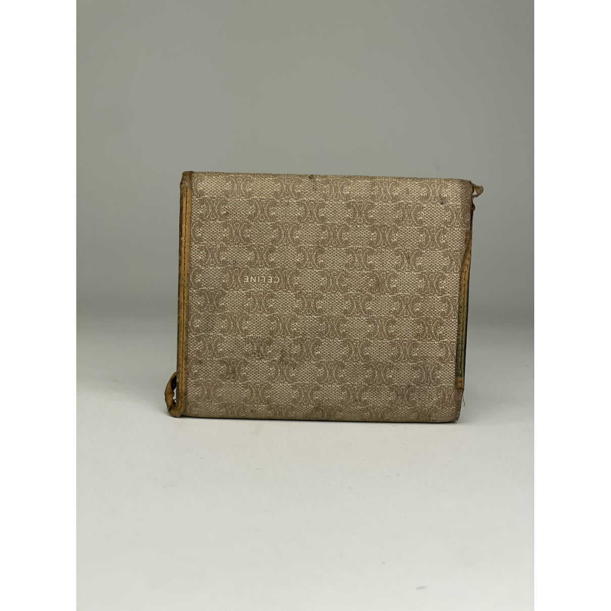 Celine Triomphe Beige Leather Wallet image 2