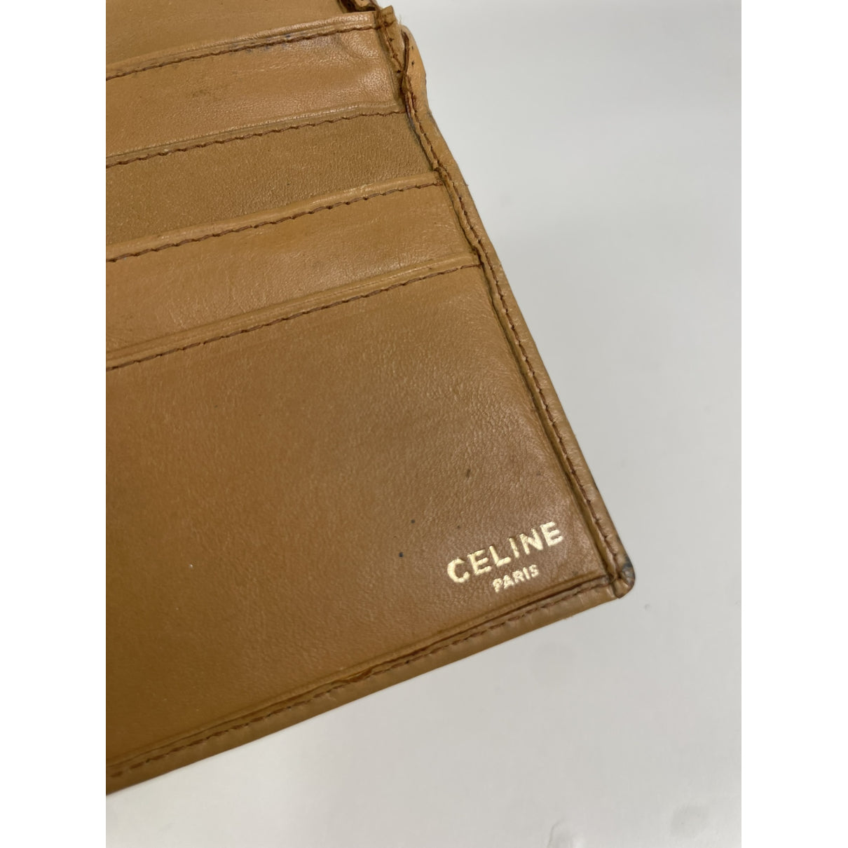 Celine Triomphe Beige Leather Wallet image 5