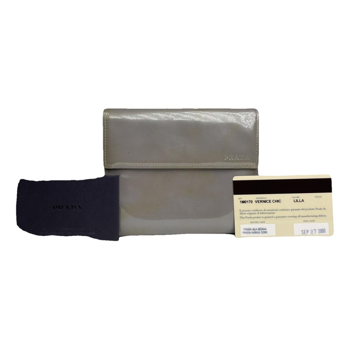 Prada Grey Patent Leather Wallet image 1