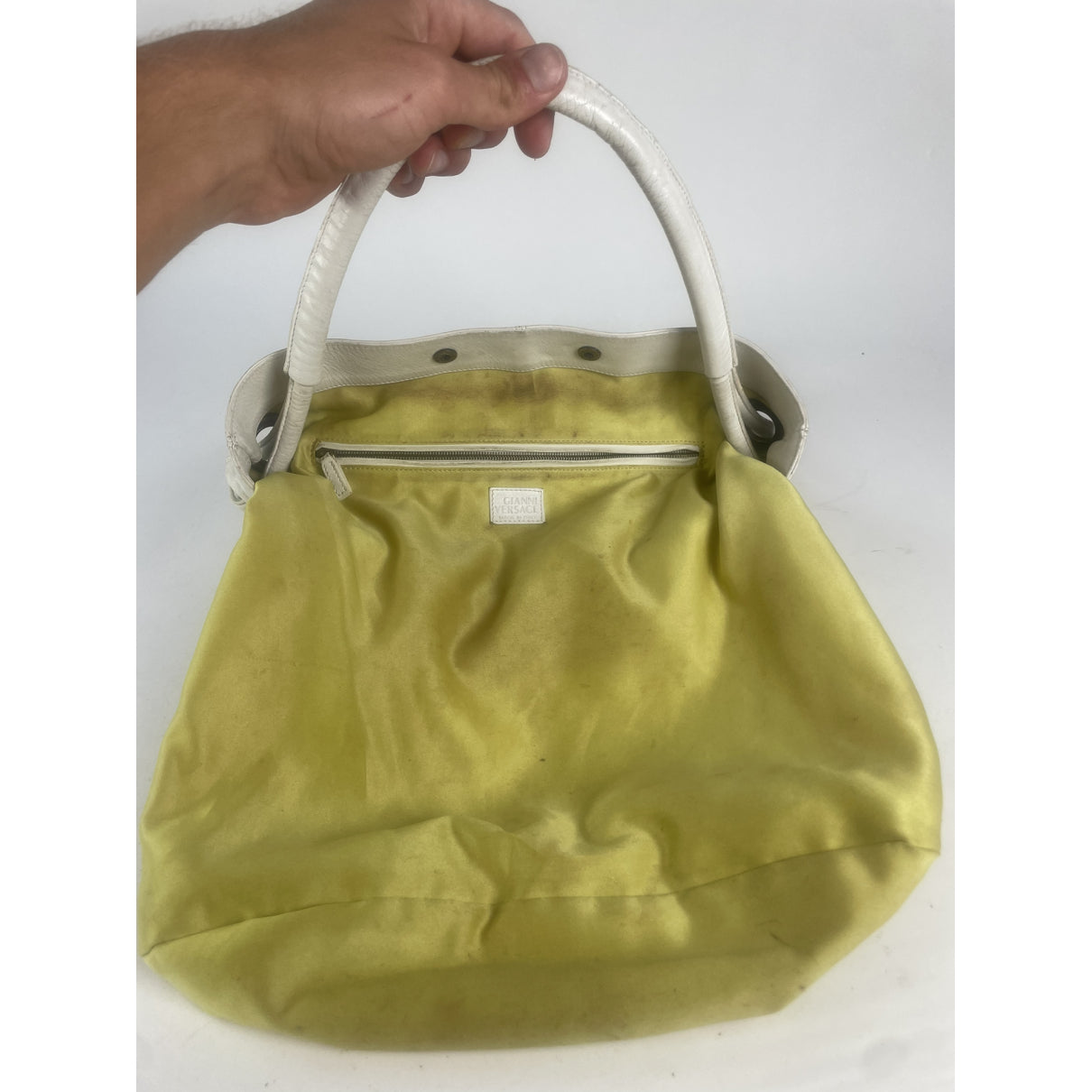 Gianni Versace White Leather Handbag image 3