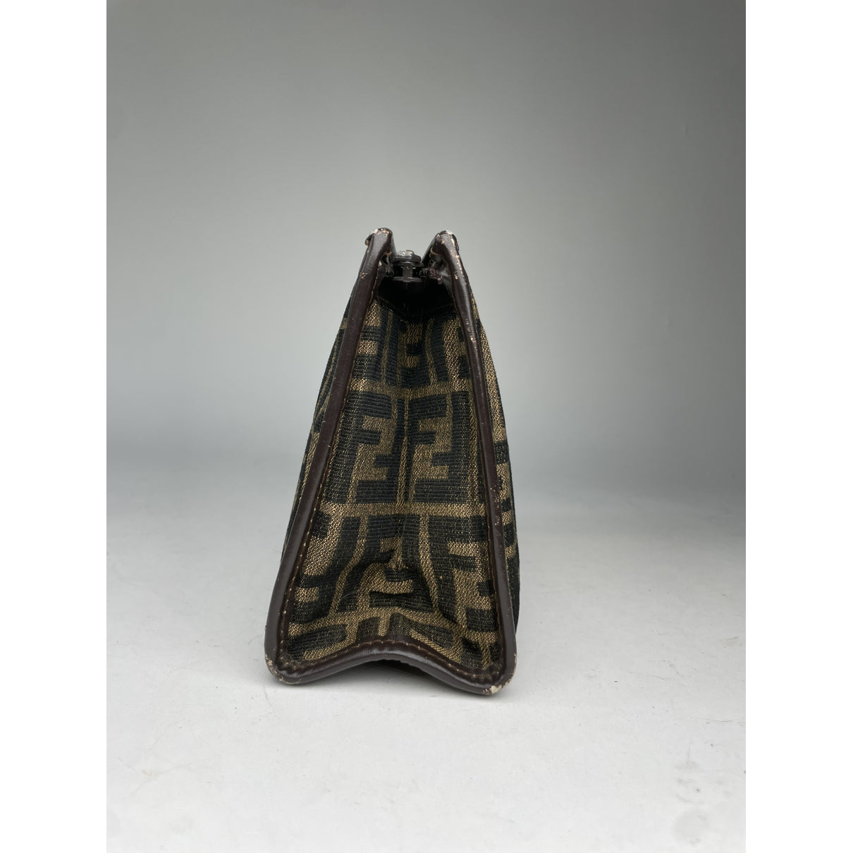 Fendi Baguette Brown Cotton Clutch Bag image 2