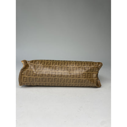 Fendi Double F Gold Leather Clutch Bag image 5